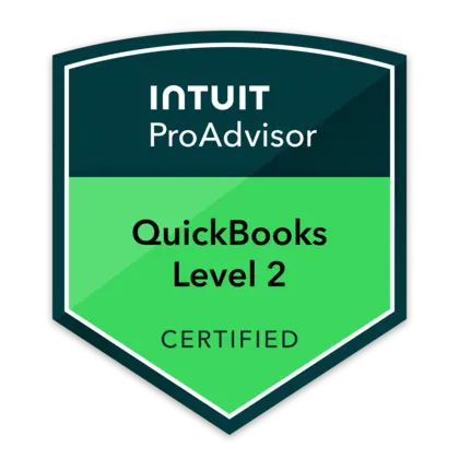 Intuit ProAdvisor QuickBooks Level 2 Certified badge